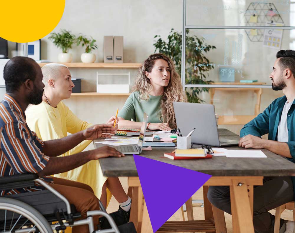 Diverse design team discussing ideas